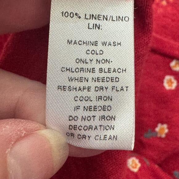 LOFT Lot of 2 T Shirts Red Linen SP Gray Vintage Soft Peacock Graphic - Picture 14 of 16